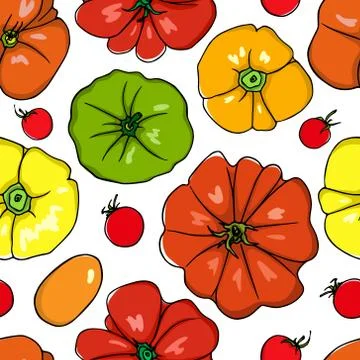 Tomatoes seamless pattern Stock Illustration