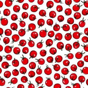 Tomatoes seamless pattern Stock Illustration