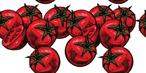 Tomatoes seamless pattern Stock Illustration