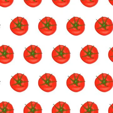 Tomatoes seamless pattern isolated on white background. Stock Illustration