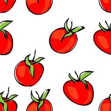 Tomatoes. Seamless various tomatoes - vector illustration eps 10 Stock Illustration