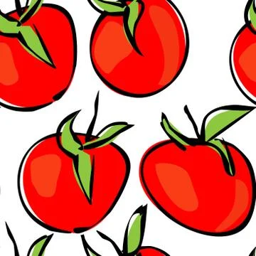 Tomatoes. Seamless various tomatoes - vector illustration eps 10 Stock Illustration