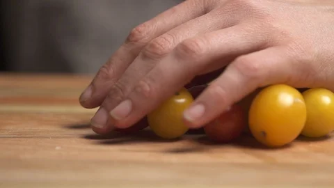 Tomatoes Sliced by Chef Stock Footage 127121036