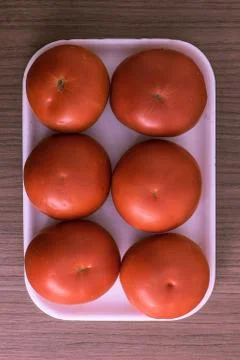 Tomatoes tray Stock Photos