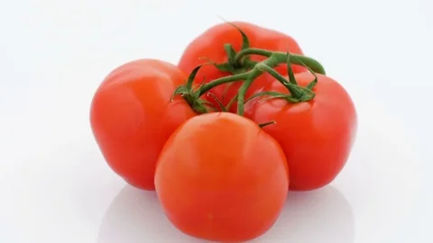 Tomatoes on Turntable - White Background Stock Footage 75866783