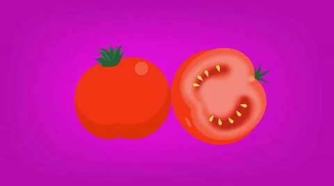 Tomatoes - Vector Graphics - Food Animation - hard pink Stock Footage 61270320