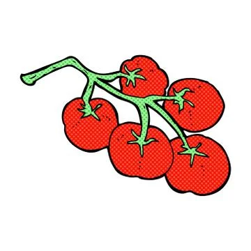 Tomatoes on vine illustration Stock Illustration