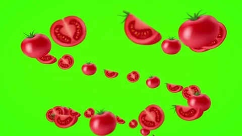 Tomatoes vortex green screen video Stock Footage 279146684