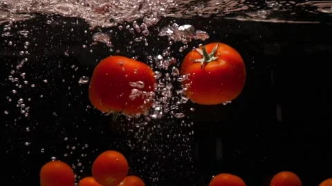 Tomatoes in water. Stock Footage 168921525