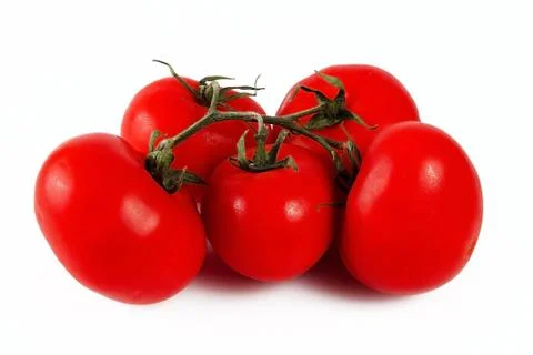 Tomatoes on a white background isolate, macro Foto stock