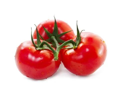 Tomatoes on white background Stock Photos