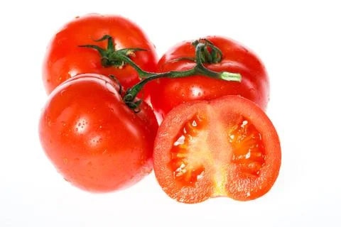 Tomatoes on white background Stock Photos