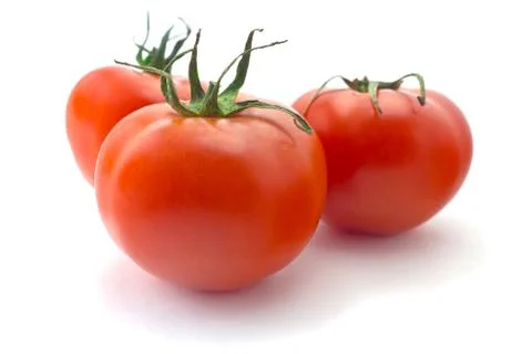Tomatoes on white background Stock Photos