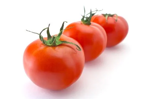 Tomatoes on white background Stock Photos