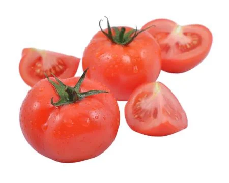 Tomatoes on a white background Stock Photos