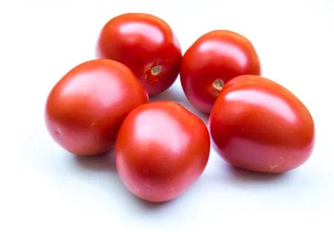 Tomatoes on white background Stock Photos