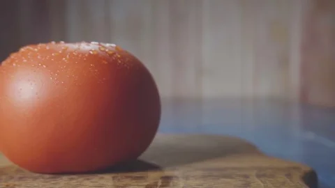Tomatos on cutting board Stock Footage 73816250