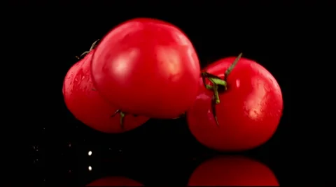 Tomatos falling down Stock Footage