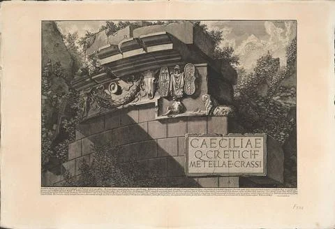 Tomb of Caecilia Metella in Rome; Parte della Facciata del Sepolcro di Cec... Stock Photos