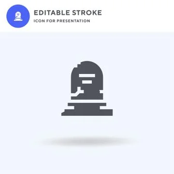 Tomb icon vector, filled flat sign, solid pictogram isolated on white, logo i Stock Illustration