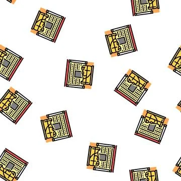 Tomb pharaoh vector seamless pattern Illustrazione stock