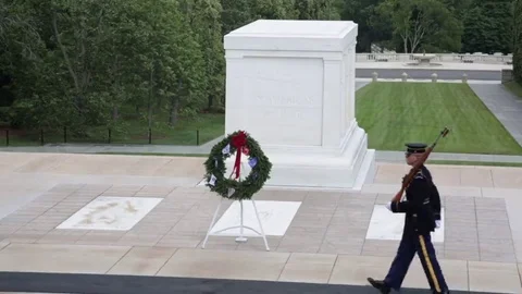 Tomb of the Unknown Soldier, Changing of the Guard, Arlington National Cemetery Stock Footage 69259182