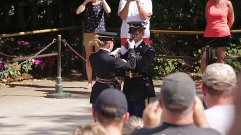 Tomb of the Unknown Soldier, Changing of the Guard, Arlington National Cemetery Video stock 69259278