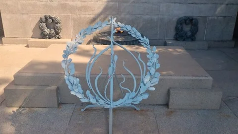 Tomb of the Unknown Soldier in Sofia, Bulgaria, honoring past and present Stock Footage 328143994