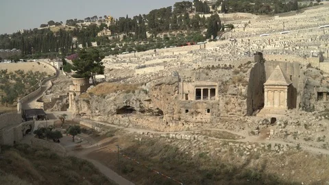 Tombs in Kidron Valley Video stock 87258236