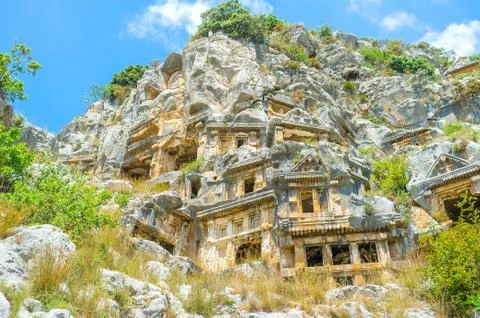 Tombs on the slope 스톡 사진