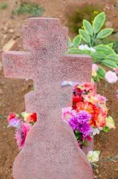 Tombstone cross Stock Photos