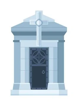 Tombstone crypt vector construction for dead people isolated on white background Ilustración de archivo