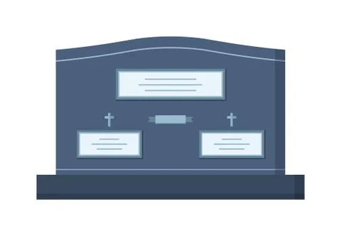 Tombstone crypt vector construction for dead people isolated on white background Ilustración de archivo