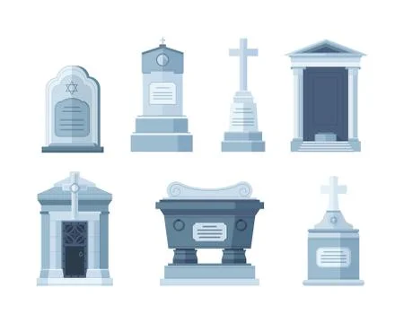 Tombstone crypt vector construction for dead people Ilustración de archivo