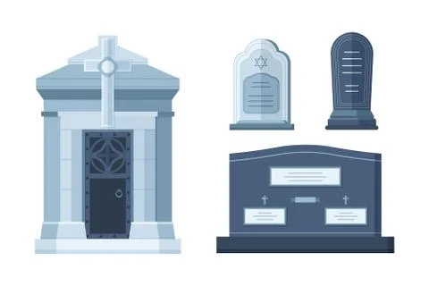 Tombstone crypt vector construction for dead people Ilustración de archivo