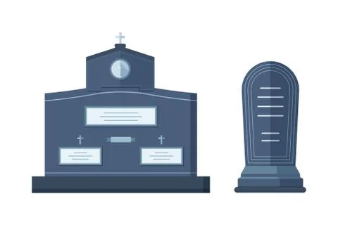 Tombstone crypt vector construction for dead people Ilustración de archivo