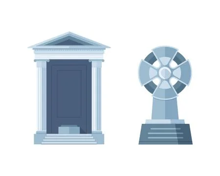 Tombstone crypt vector construction for dead people Ilustración de archivo