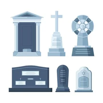 Tombstone crypt vector construction for dead people Ilustración de archivo