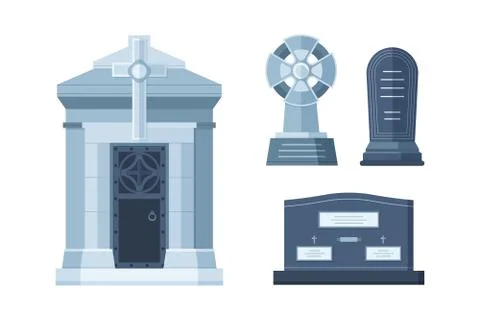 Tombstone crypt vector construction for dead people Ilustración de archivo