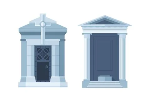 Tombstone crypt vector construction for dead people Ilustración de archivo
