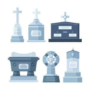 Tombstone crypt vector construction for dead people Ilustración de archivo