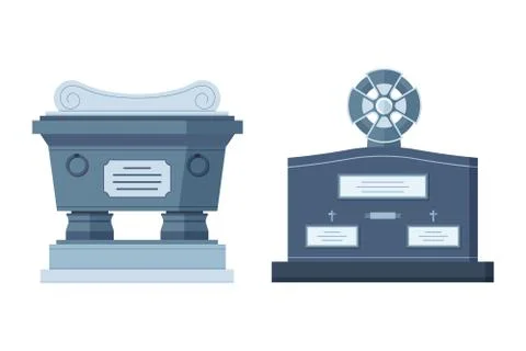 Tombstone crypt vector construction for dead people Ilustración de archivo
