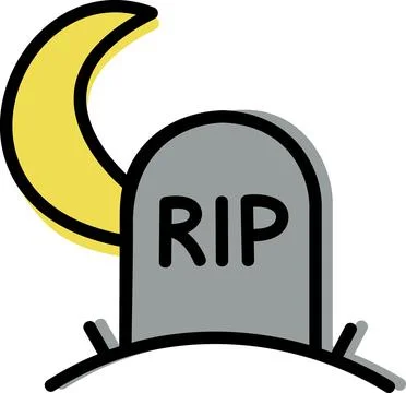 Tombstone grave with RIP text mark Stock Illustration