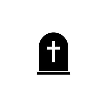 Tombstone icon. Grave sign. Vector on isolated white background. EPS 10. Stock Illustration