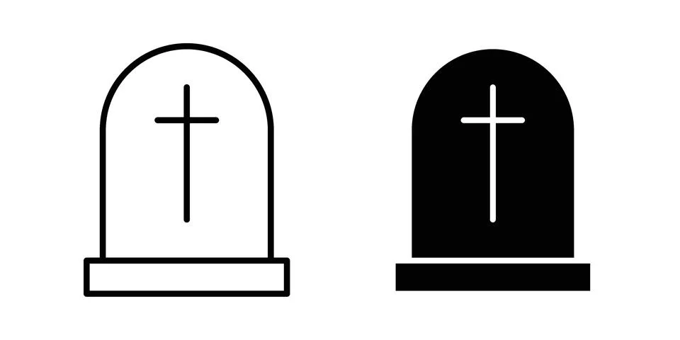 Tombstone icon Illustration set. Vector Eps10 for apps Stock Illustration