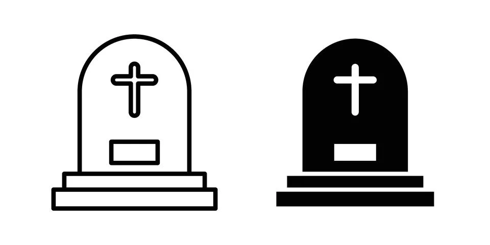Tombstone icon vector design illustrations Stock Illustration