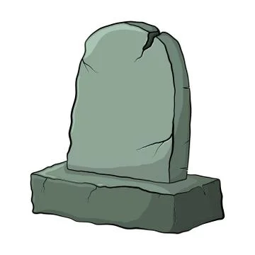 Tombstone old empty broken cartoon grave for burial isolate on white backgrou イラスト素材