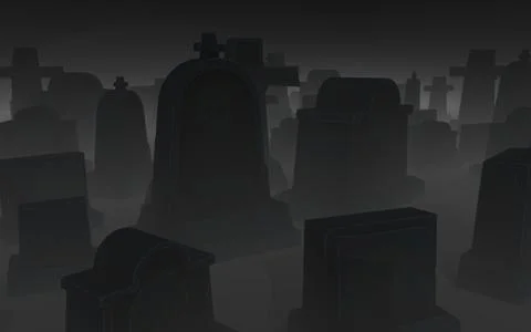Tombstone, stylized as a cartoon on the background Ilustração Stock