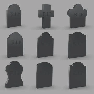 Tombstone on a white background 3d-rendering 库存插图