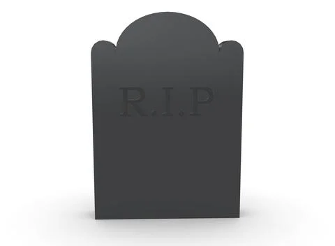 Tombstone on a white background 3d-rendering Illustrazione stock